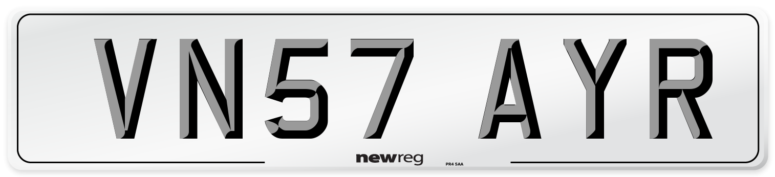 VN57 AYR Number Plate from New Reg